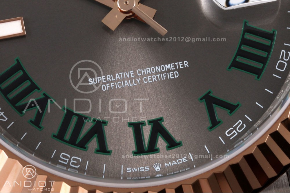 DateJust 41 126331 SS/RG VSF 1:1 Best Edition Gray Dial Green Roman on Oyster Bracelet VS3235 V2s — photo 5
