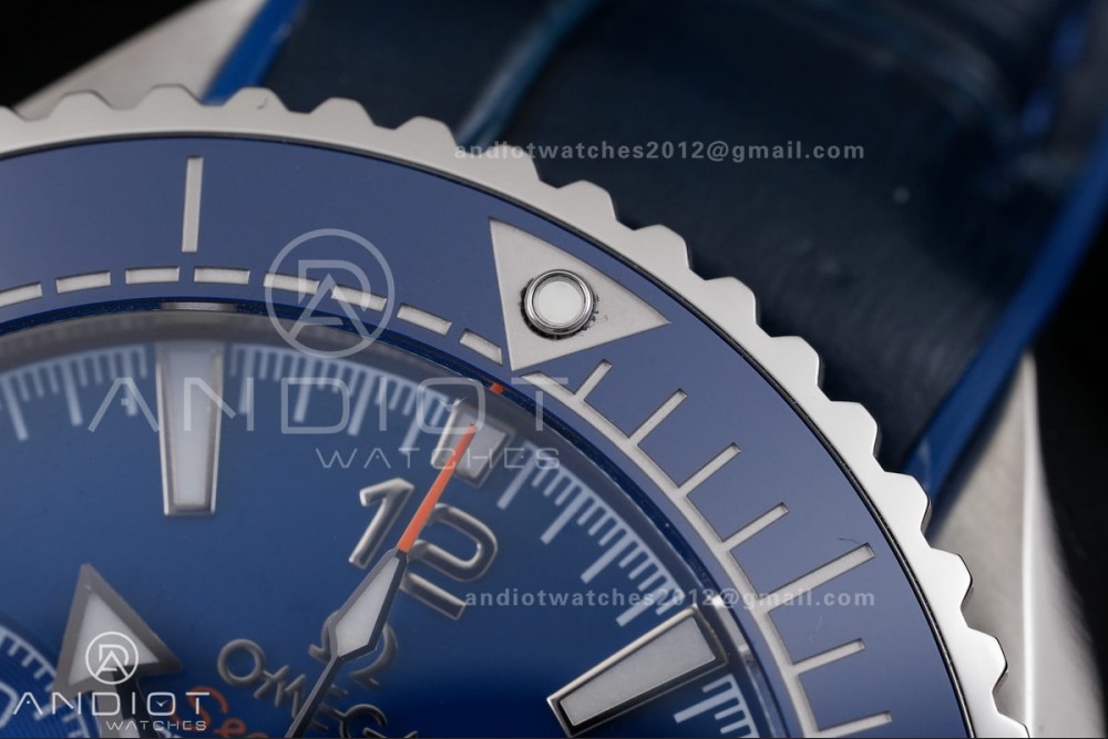Planet Ocean 600M Chrono SS N1F 1:1 Best Edition Blue Dial on Blue Rubber Strap A9900 — photo 6