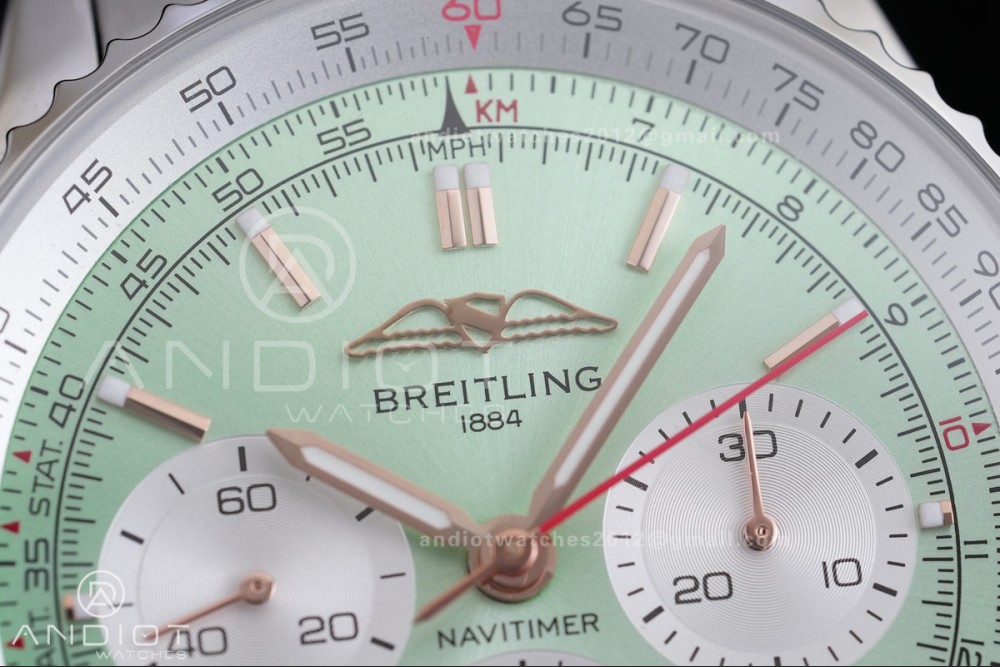 Navitimer B01 SS 43mm BLS 1:1 Best Edition Light Dial White Subdial on SS Bracelet A7750 — photo 3
