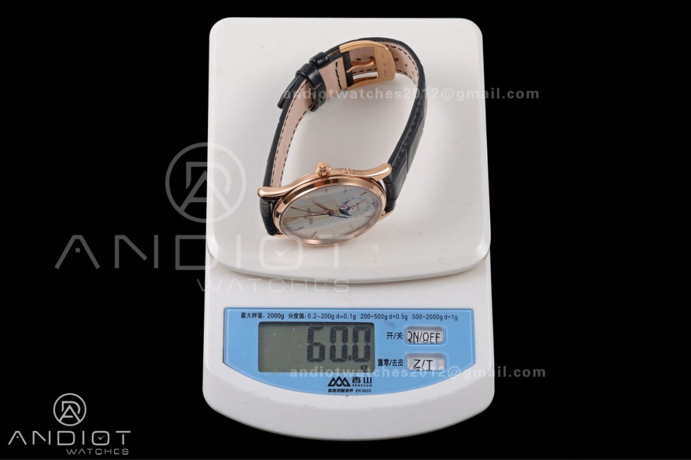 Master Ultra Thin Moon RG RZF 1:1 Best Edition Cream Dial on Black Leather Strap SA925 Super Clone — photo 20