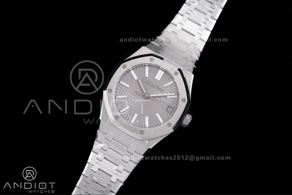 Royal Oak 15510 SS TOP 1:1 Best Edition Grey Dial on SS Bracelet DD4302 Super Clone — photo 2