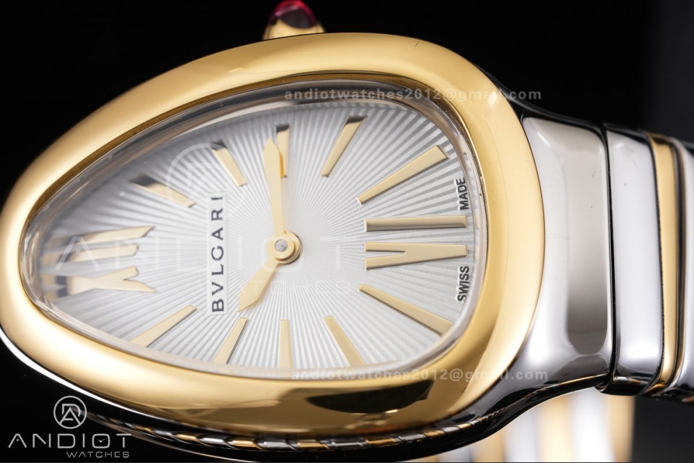 Serpenti 35mm SS/YG BVF 1:1 Best Edition Silver Dial on SS/YG Bracelet Ronda Quartz — photo 4