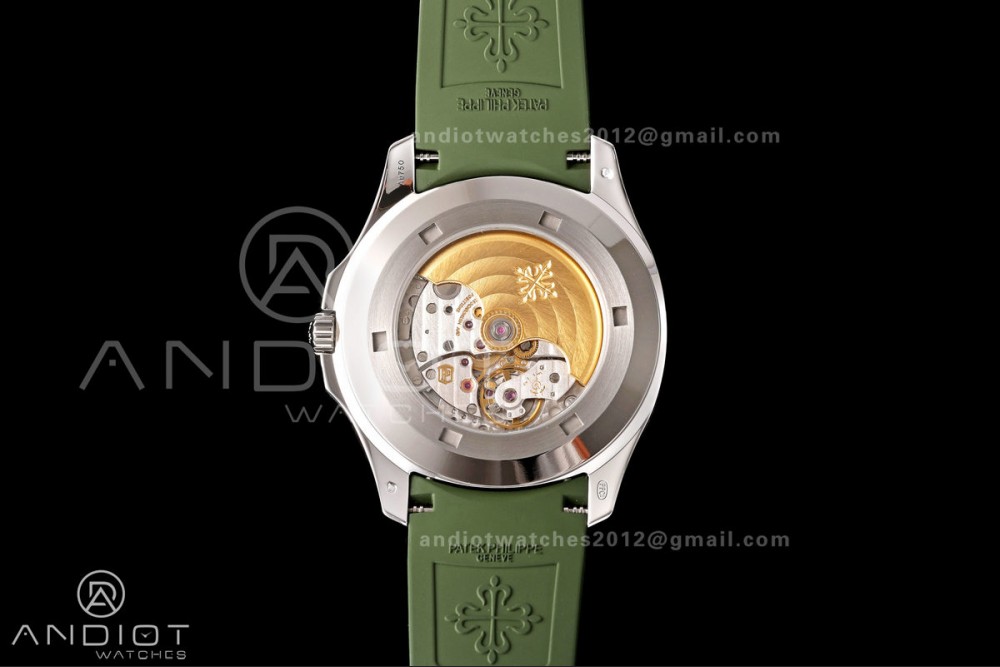 Aquanaut 5168G 42mm SS OME 1:1 Best Edition Green Dial on Green Rubber Strap DPB330 Super Clone (Weighted) — photo 9