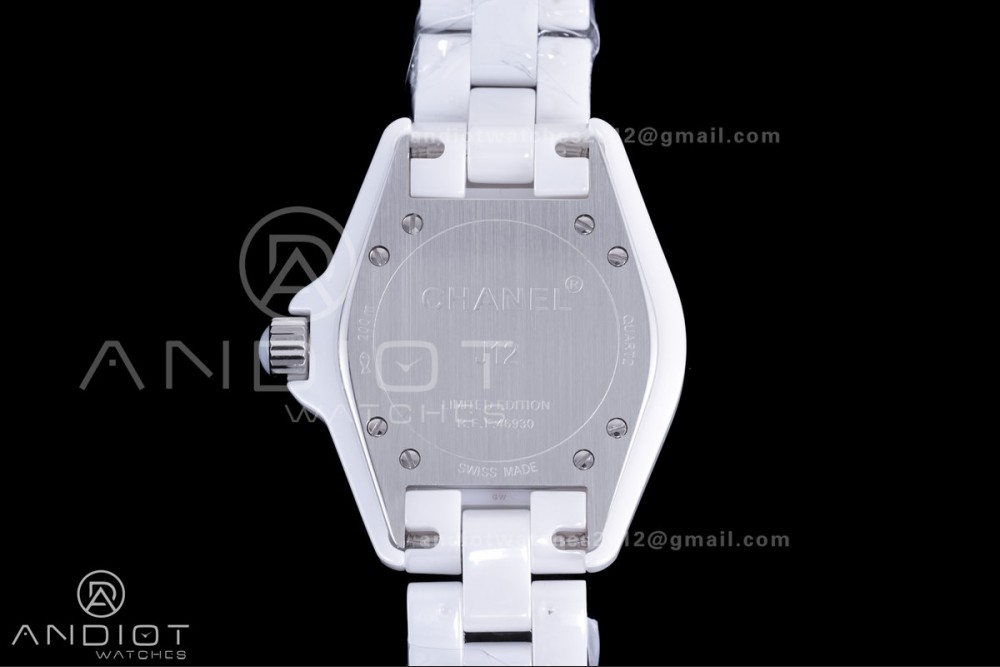 J12 33mm HTF 1:1 Best Edition White Korea Ceramic White Numeral Dial on Bracelet Swiss Quartz — photo 6