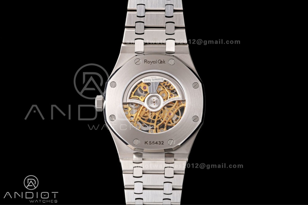 Royal Oak 41mm Openworked 15407 SS DDF 1:1 Best Edition YG Dial on SS Bracelet SA3132 Double Balance Wheels — photo 8