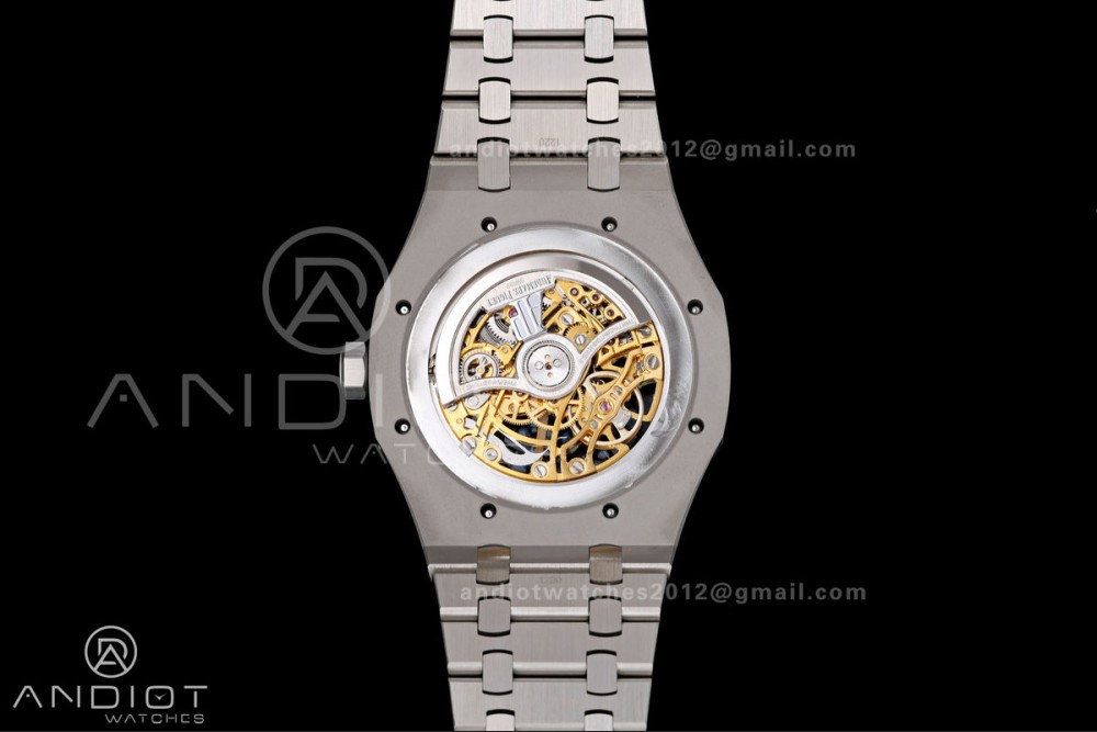 Royal Oak 41mm Openworked 15407 SS DDF 1:1 Best Edition YG Dial on SS Bracelet SA3132 Double Balance Wheels — photo 9