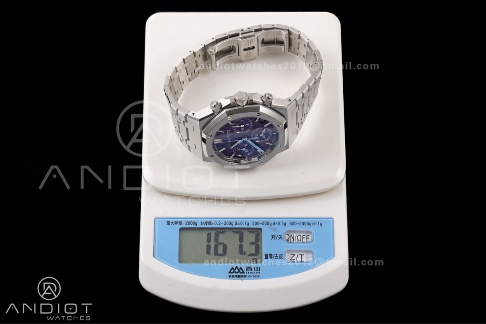 Royal Oak Chrono 26240 SS OCTA 1:1 Best Edition Purple Dial on SS Bracelet JH4401 Super Clone (Free Sprung) — photo 25