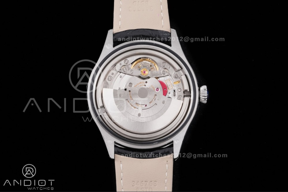 Cellini 50509 SS KZF 1:1 Best Edition Black Dial Stick Markers on Black Leather Strap SA3132 — photo 7