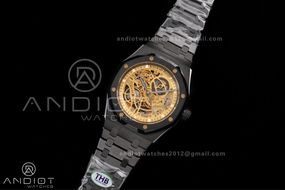 Royal Oak 41mm Openworked Ceramic 15416CE THBF 1:1 Best Edition Gold Dial on Ceramic Bracelet SA3132 V2 — photo 2