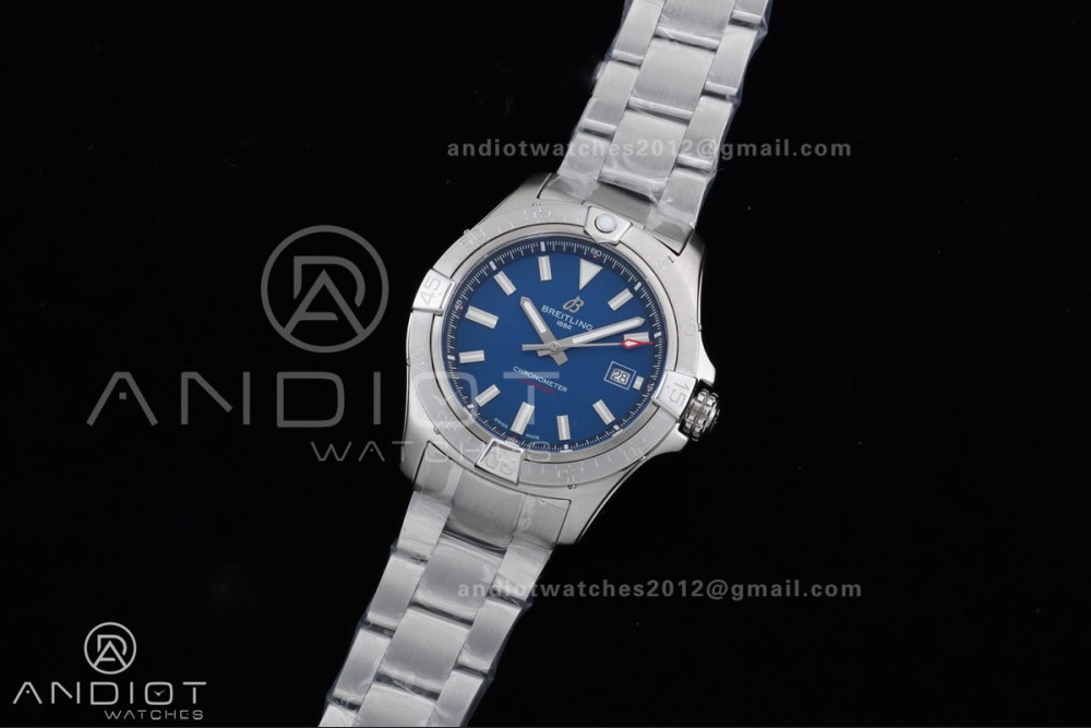 Avenger Chronometer 42mm SS BLSF 1:1 Best Version Blue Dial On SS Bracelet A2824 — photo 2