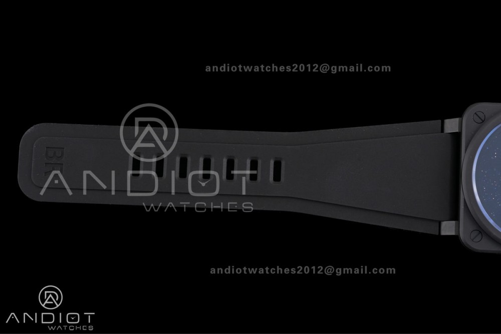 BR03 ASTRO Space Punk Black Ceramic M+F 1:1 Best Edition Aventurine Dial on Rubber Strap A2892 — photo 17