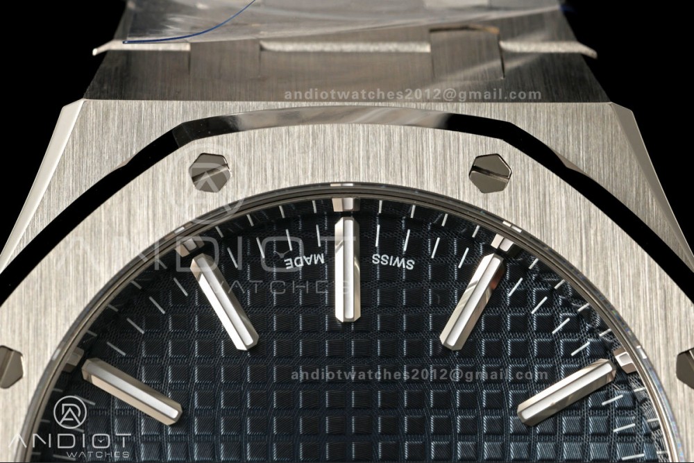 Royal Oak 41mm 15510 SS VSF 1:1 Best Edition Blue Textured Dial on SS Bracelet DD4302 Super Clone — photo 6