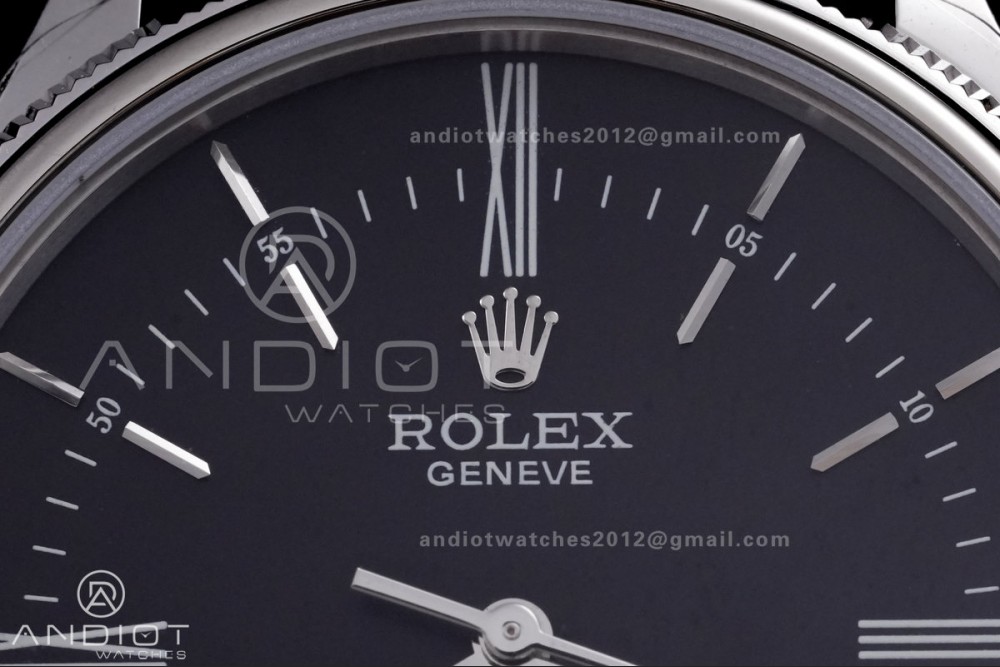 Cellini 50509 SS KZF 1:1 Best Edition Black Dial Stick Markers on Black Leather Strap SA3132 — photo 3