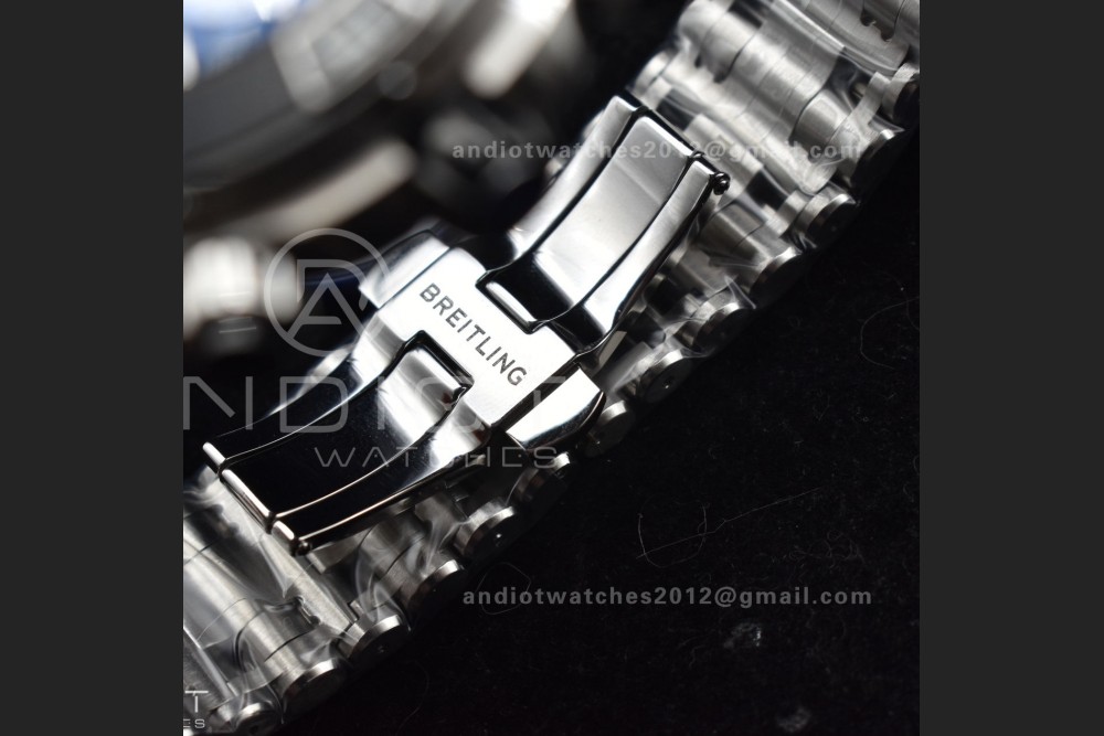 Chronomat B01 44mm SS BLSF 1:1 Best Edition Black Dial on SS Bracelet A7750 — photo 9