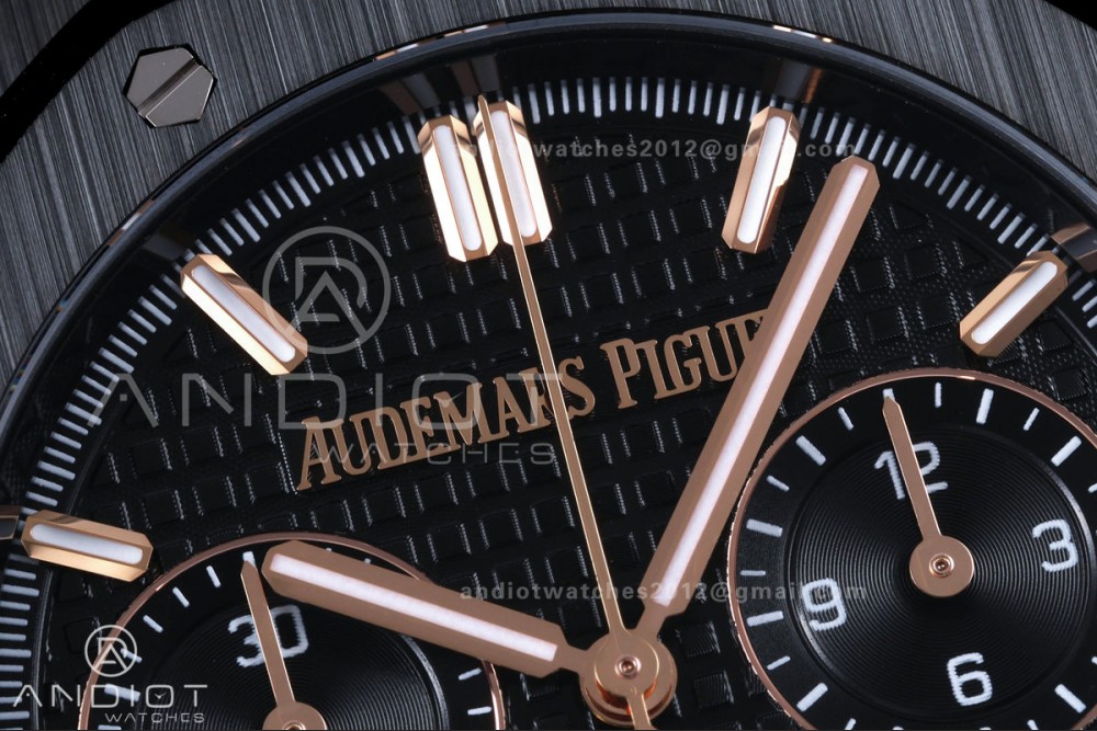 Royal Oak Chrono 26240 Black Ceramic ZF 1:1 Best Edition on Ceramic Bracelet SA4401 Super Clone V2 (Free Sprung) — photo 4