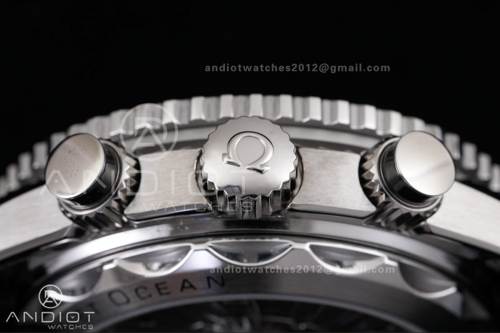 Planet Ocean 600M Chrono SS N1F 1:1 Best Edition Black Dial on Black Rubber Strap A9900 — photo 13