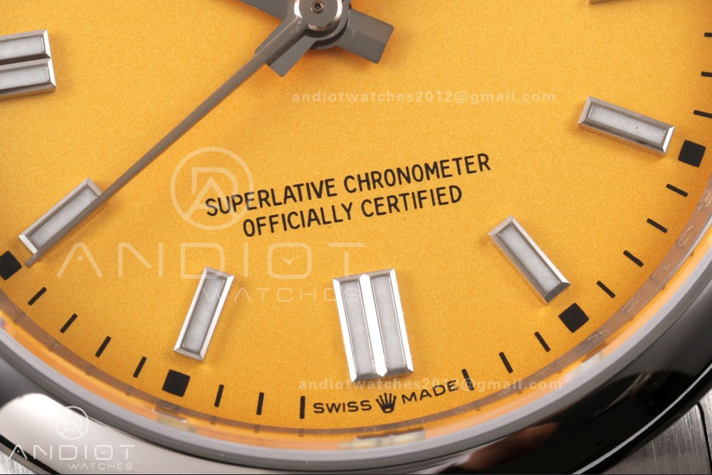 Oyster Perpetual 126000 36mm QF 1:1 Best Edition 904L Steel Yellow Dial JH3230 Free Sprung — photo 5