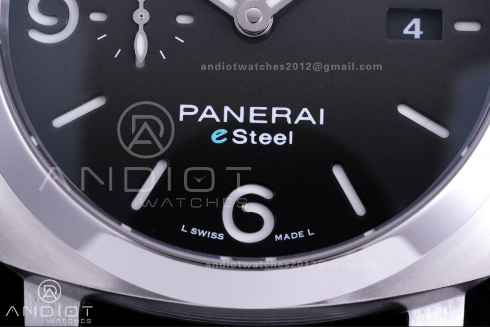 PAM1358 Luminor Marina eSteel VSF 1:1 Best Edition on Gray Nylon Strap P.9010 — photo 6