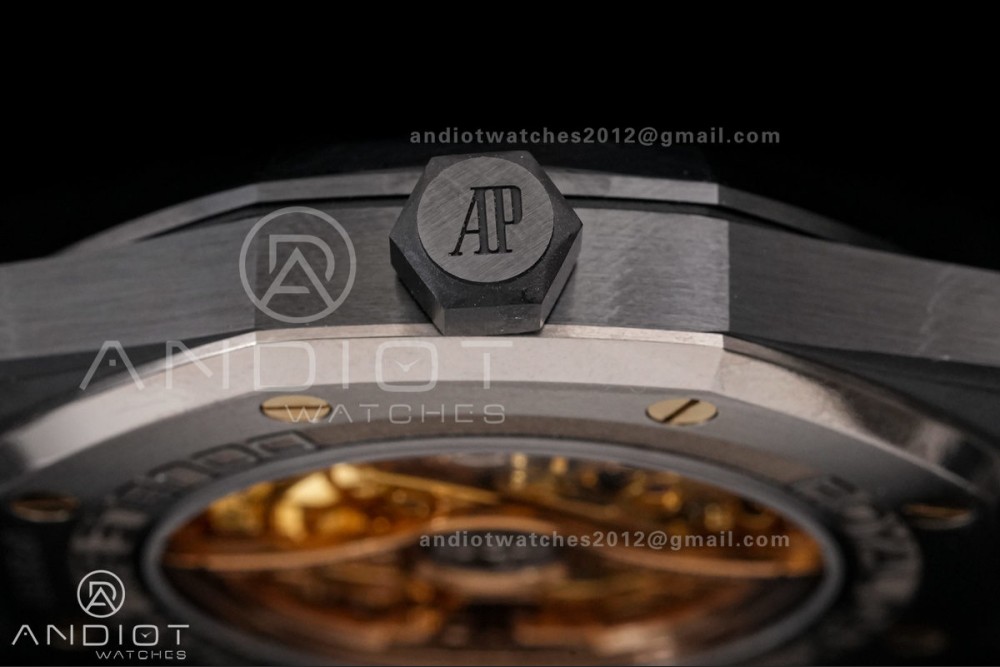 Royal Oak 41mm Openworked Ceramic 15416CE THBF 1:1 Best Edition Gold Dial on Ceramic Bracelet SA3132 V2 — photo 13