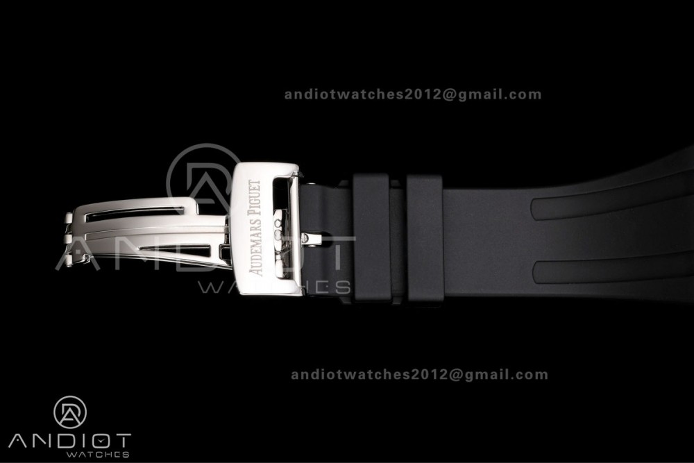 Royal Oak 15500 SS OCTA 1:1 Best Edition Blue Dial on Black Rubber Strap JH4302 Super Clone (Free Sprung) — photo 18