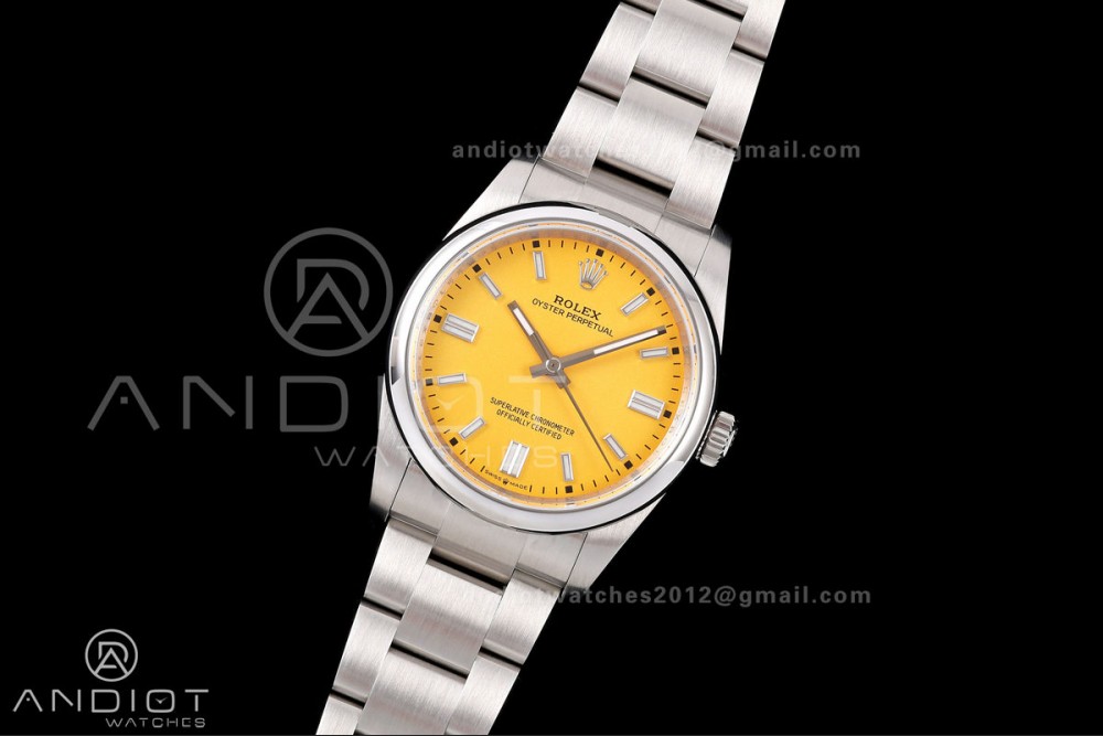 Oyster Perpetual 126000 36mm QF 1:1 Best Edition 904L Steel Yellow Dial JH3230 Free Sprung — photo 2
