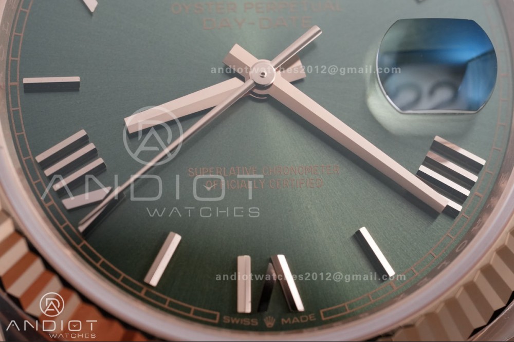 Day Date 40 RG 228235 RCF 1:1 Best Edition Green Roman Dial on President Bracelet VR3255 (211g) — photo 5