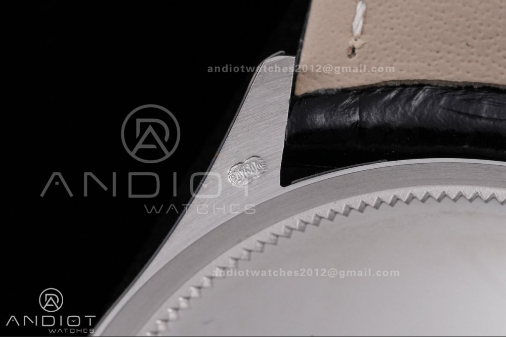 Cellini 50509 SS KZF 1:1 Best Edition Black Dial Stick Markers on Black Leather Strap SA3132 — photo 13