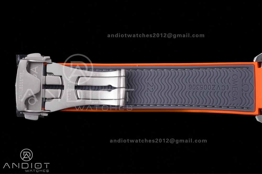 Planet Ocean 600M Chrono SS N1F 1:1 Best Edition Gary Dial 1/4 Orange Bezel on Rubber Strap A9900 — photo 16