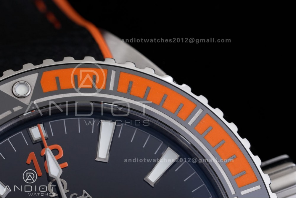 Planet Ocean 43.5mm SS VSF 1:1 Best Edition Black/Orange Bezel Black Dial on Nylon Strap A8900 Super Clone V2 — photo 7