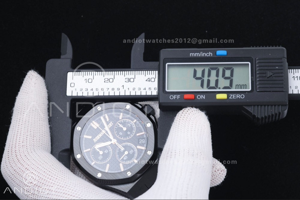 Royal Oak Chrono 26240 Black Ceramic ZF 1:1 Best Edition on Ceramic Bracelet SA4401 Super Clone V2 (Free Sprung) — photo 22