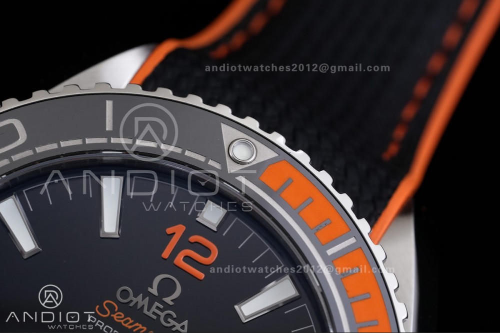 Planet Ocean 43.5mm SS VSF 1:1 Best Edition Black/Orange Bezel Black Dial on Nylon Strap A8900 Super Clone V2 — photo 6