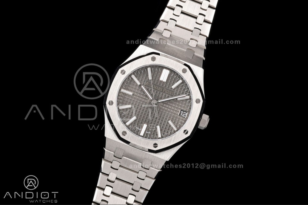 Royal Oak 15510 SS OCTA 1:1 Best Edition Gray Dial on SS Bracelet JH4302 Super Clone (Free Sprung) — photo 2