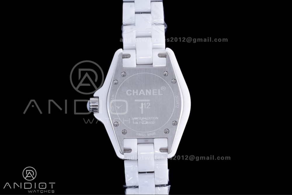 J12 33mm HTF 1:1 Best Edition White Korea Ceramic Cream Diamonds Dial on Bracelet Swiss Quartz — photo 6