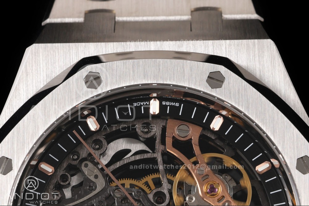 Royal Oak 41mm Openworked 15407 SS OCTA 1:1 Best Edition on SS Bracelet SA3132 V3 (Free Sprung) — photo 6