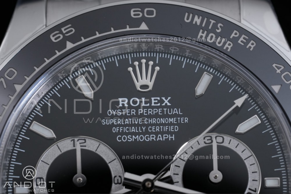 Daytona 126500 RWF 1:1 Best Edition Black Dial on SS Bracelet JH4131 Free Sprung — photo 4
