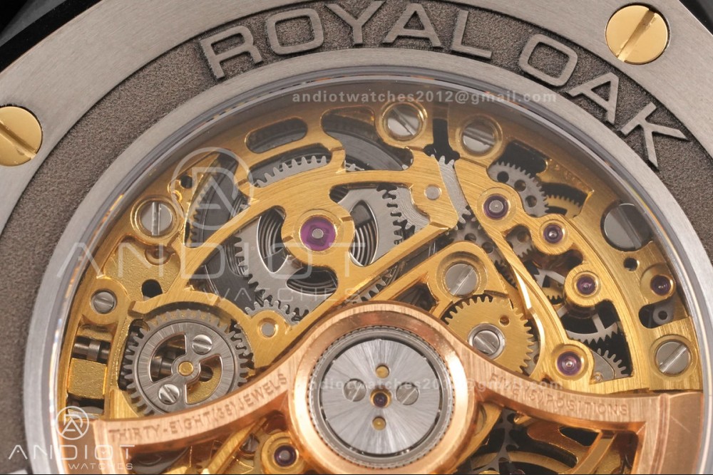 Royal Oak 41mm Openworked Ceramic 15416CE THBF 1:1 Best Edition Gold Dial on Ceramic Bracelet SA3132 V2 — photo 9
