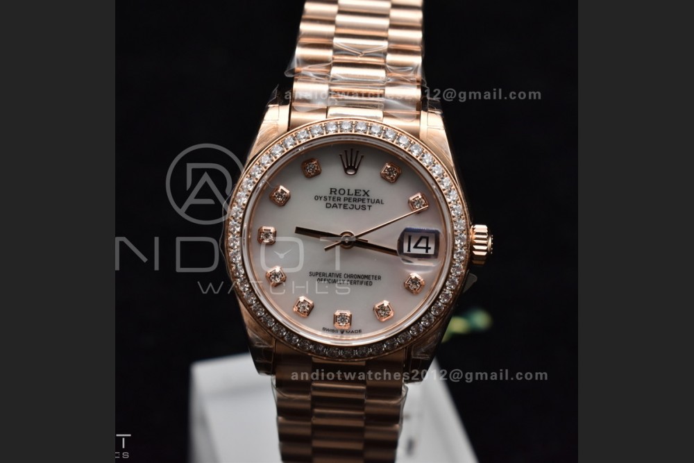 DateJust 31 Ladies 278275 GSF 316L Steel MOP Diamond Dial On Full RG Case and President Sytle Bracelet — photo 4