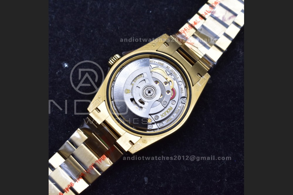 DayDate 36 YG QF Best Edition 904L Steel Grey Dial with Square Diamond on President Bracelet vr3255 V5 (Gain Weight) — photo 12