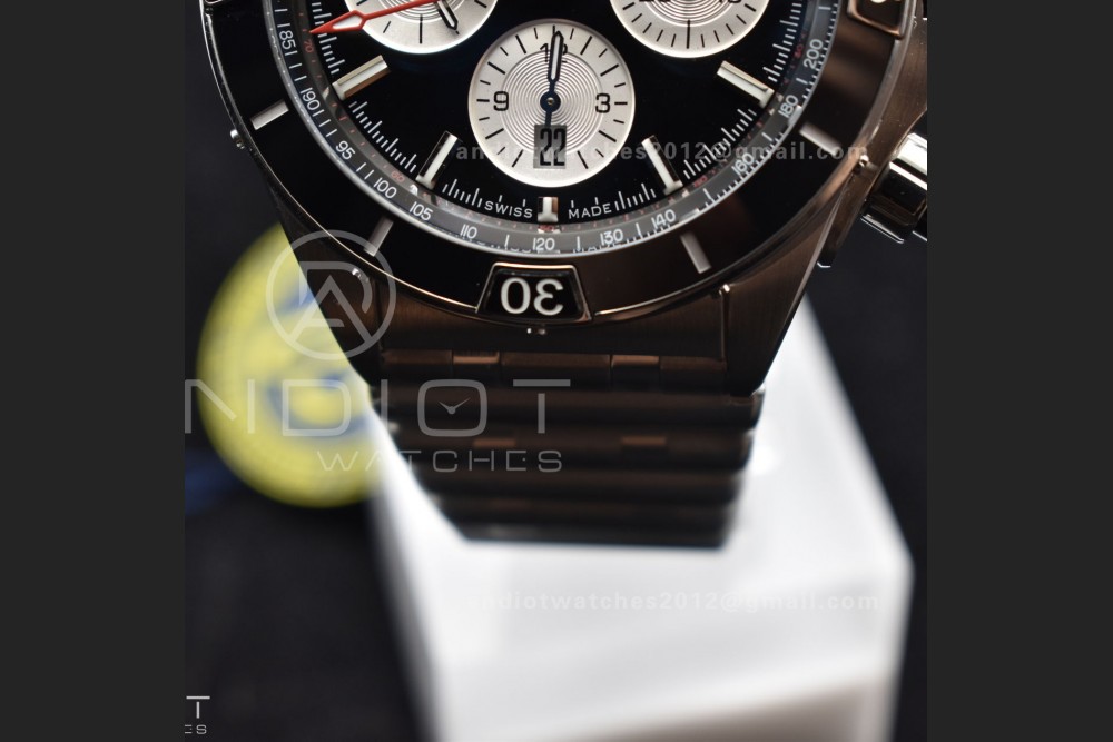 Chronomat B01 44mm SS BLSF 1:1 Best Edition Black Dial on SS Bracelet A7750 — photo 6