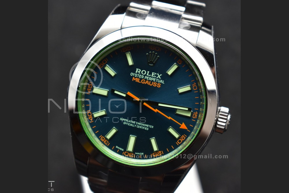 Milgauss 116400 GV VSF 1:1 Best Edition 904L Steel Blue Dial on SS Bracelet VS3131 — photo 4