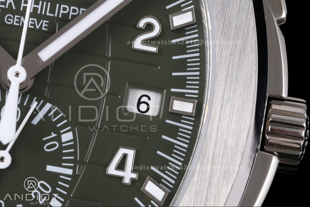 Aquanaut 5968 SS DDF 1:1 Best Edition Green Dial on Green Rubber Strap A520 — photo 6