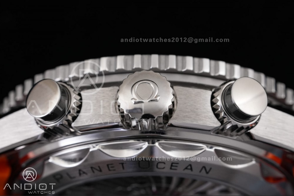 Planet Ocean 600M Chrono SS N1F 1:1 Best Edition Gary Dial 1/4 Orange Bezel on Rubber Strap A9900 — photo 13