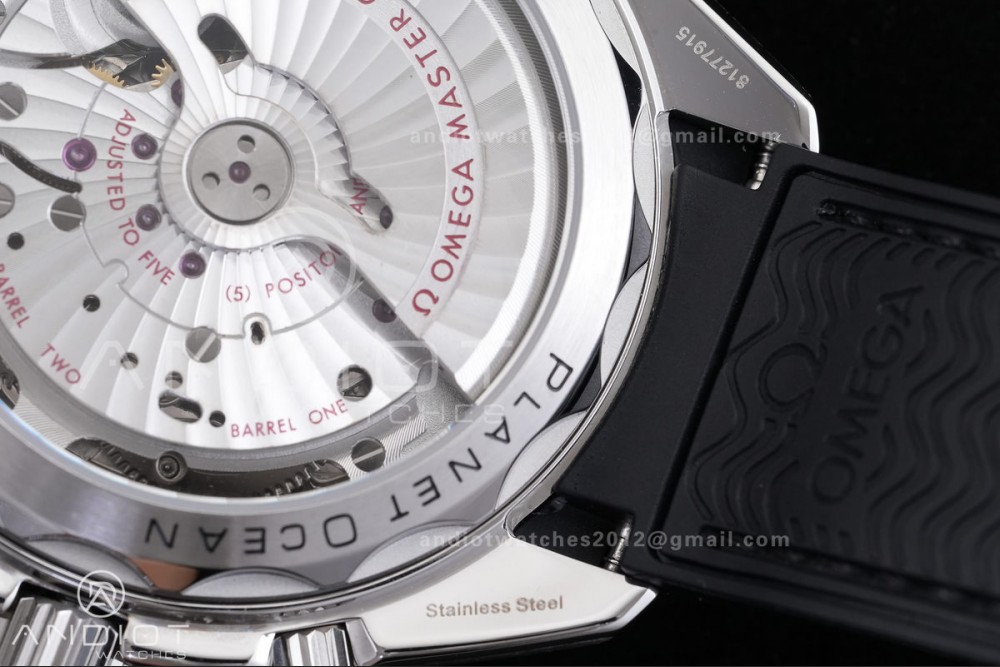 Planet Ocean 600M Chrono SS N1F 1:1 Best Edition Black Dial on Black Rubber Strap A9900 — photo 12