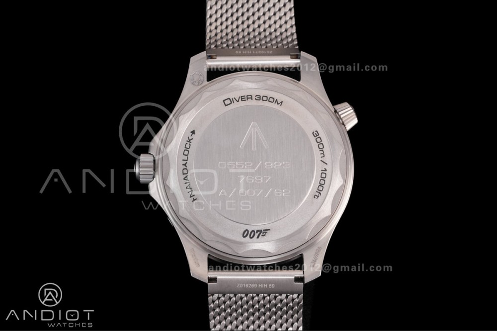 Seamaster 300 "No Time to Die" Limited Edition VSF NTTD 1:1 Best Edition on Titanium Mesh Bracelet SA8806 Super Clone V7 — photo 7