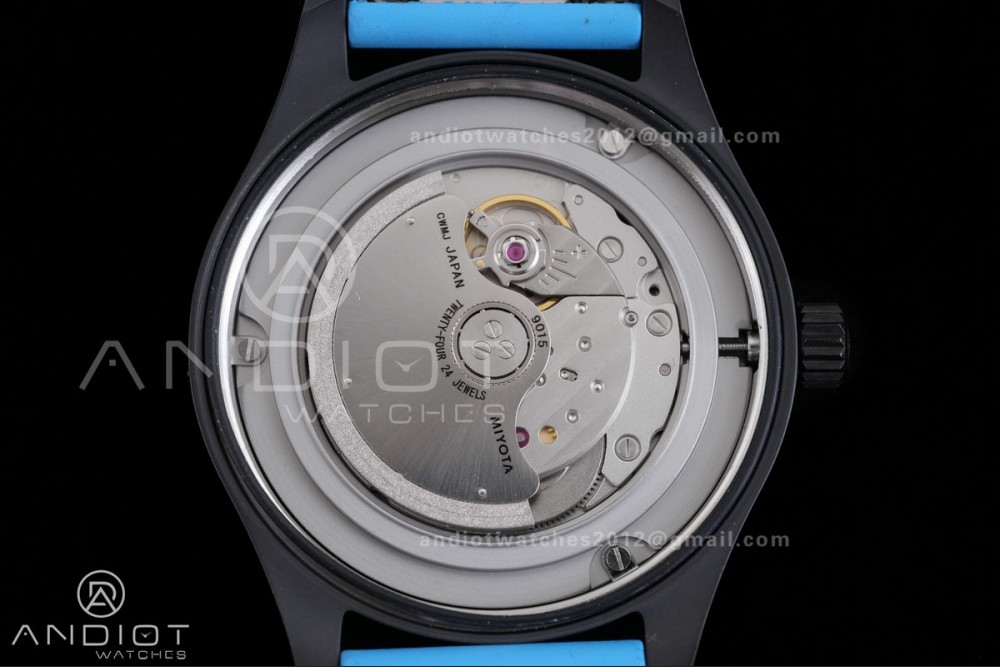 IWC Pilot 41 Top Gun Ceramic IW328107 M+F Best Edition on Blue Rubber Strap MIYOTA 9015 — photo 11