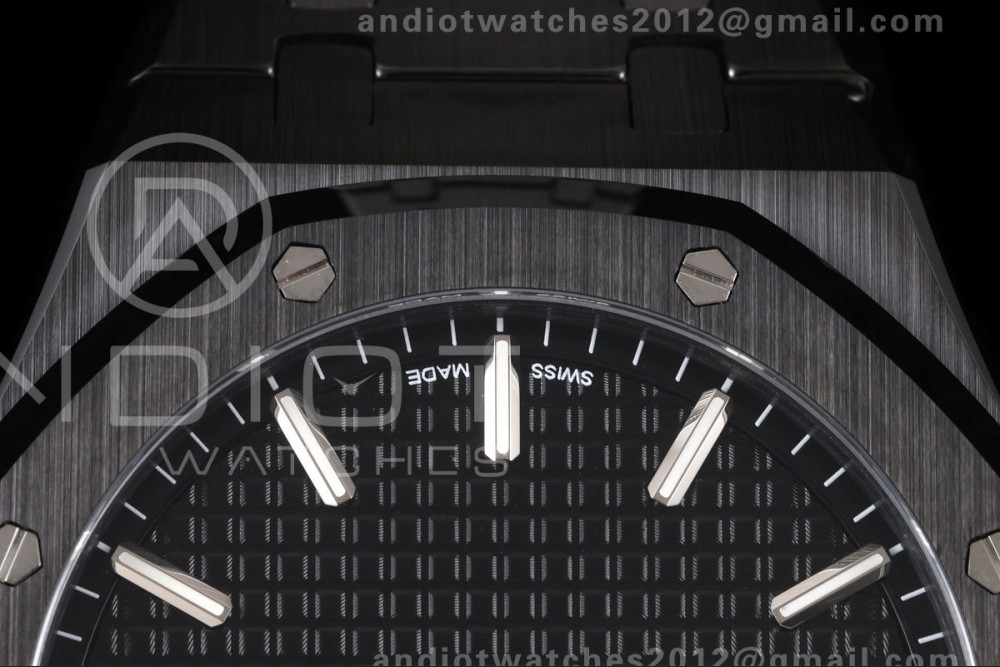 Royal Oak 41mm 15500 Black Ceramic ZF Black Dial on Black Ceramic Bracelet SA4302 Super Clone (Free Sprung) — photo 7