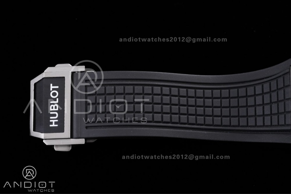 Square Bang Unico 42mm Titanium BBF 1:1 Best Edition Skeleton Dial Ceramic Bezel on Black Rubber Strap A1280 — photo 14