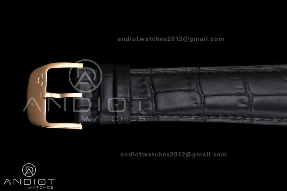 Master Ultra Thin Moon RG RZF 1:1 Best Edition Cream Dial on Black Leather Strap SA925 Super Clone — photo 17