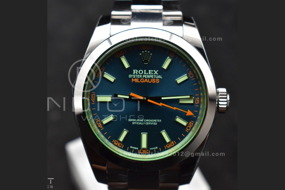 Milgauss 116400 GV VSF 1:1 Best Edition 904L Steel Blue Dial on SS Bracelet VS3131 — photo 3