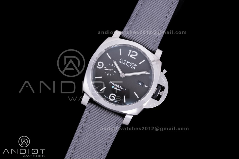 PAM1358 Luminor Marina eSteel VSF 1:1 Best Edition on Gray Nylon Strap P.9010 — photo 2